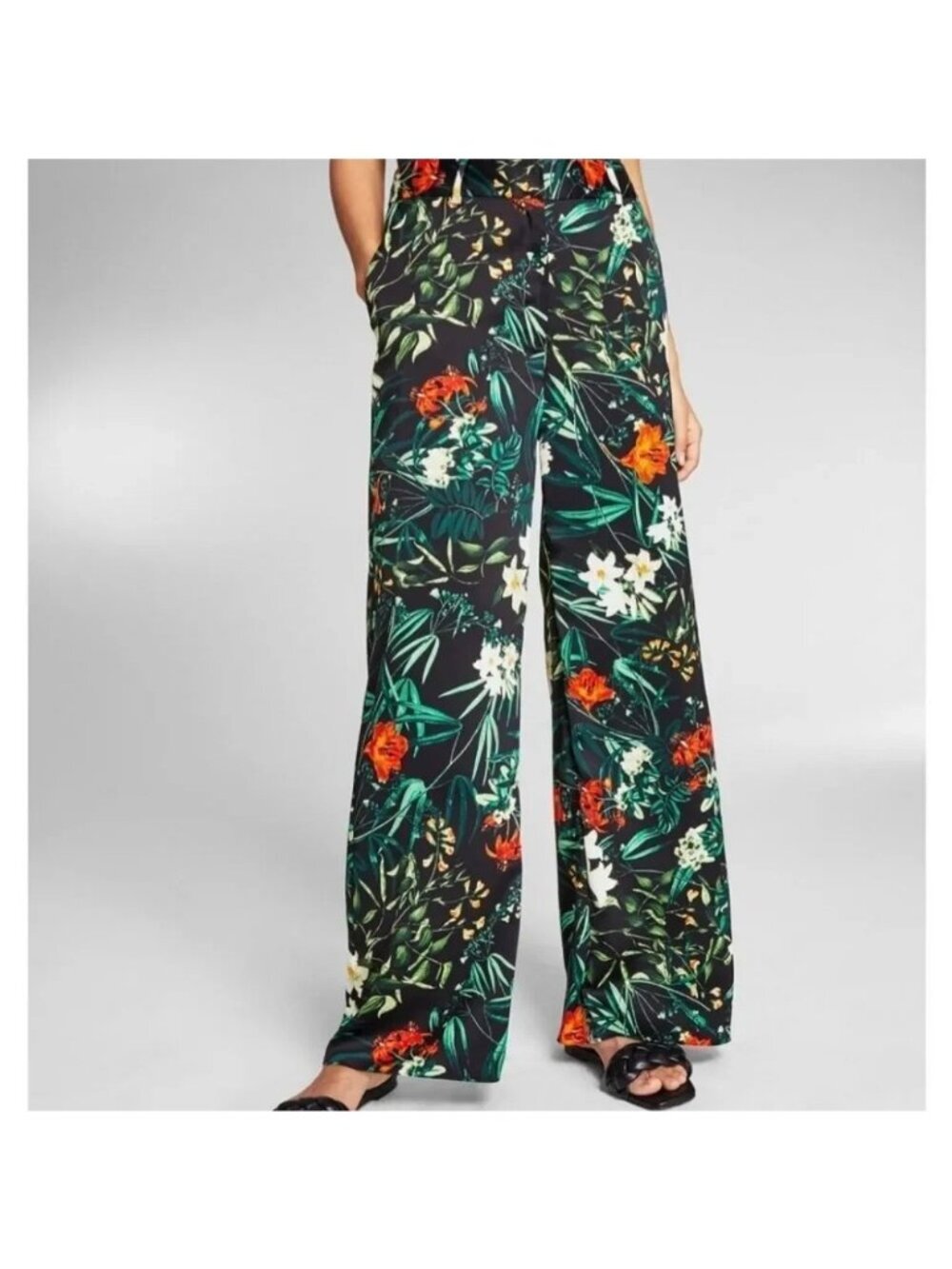 Jeannie Mai x INC Womens Wide Leg Palazzo Pants Size 16 Multicolor Casual Lounge